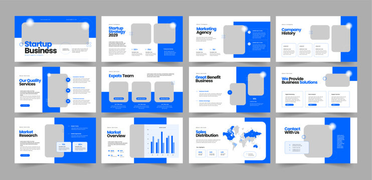 Startup Business Presentation Template, Startup Slide Layout Design