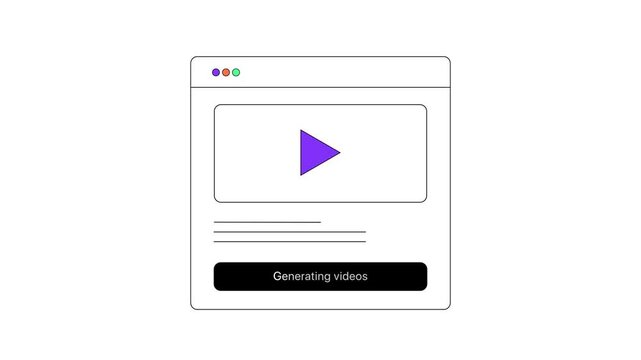 AI Video Generator Web Application Wireframe UI Motion Graphic