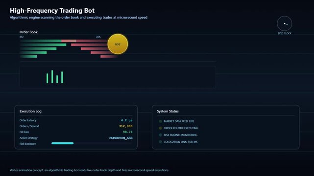 High-Frequency Trading Bot Visualizing Microsecond Order Execution