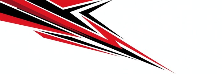Obraz premium Abstract red and black racing stripe decal design for vehicle graphics and sports branding.