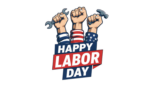 Happy labor day celebration with cartoon characters Labor Day, Happy Labor Day, American Labor Day, Labor Day USA