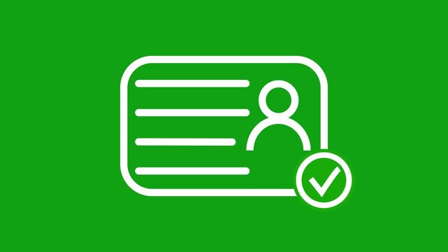 ID Card Verification Animation with Profile and Personal Information Icons, NID Identity Check Motion Graphic