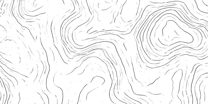 Abstract topographic lines black and white background