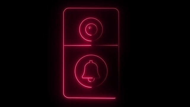 Modern red illuminated alarm and volume buttons