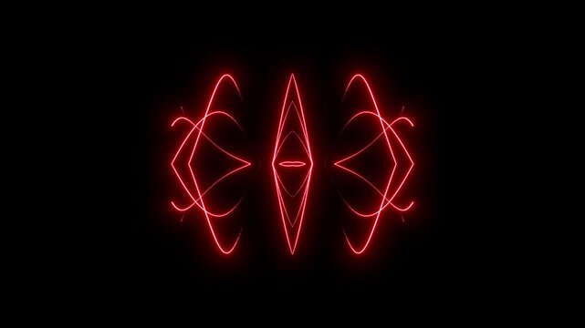 2D Dynamic neon light trails Intertwined energy,  abstract neon red background on black screen, red orbit trails style background, bright red glowing orbit trails forming an abstract energy, 4K