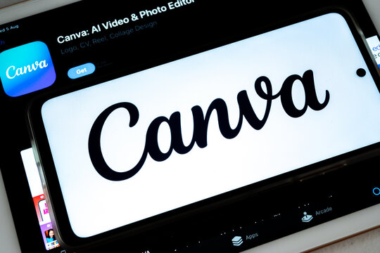 Canva app on device highlighting artificial intelligence editing