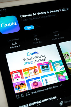Canva app offering ai video and photo editing features