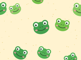 Naklejka premium Adorable Froggy Faces Children Illustration