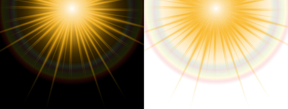 Golden Rainbow Lens Flare