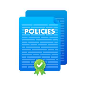 Policies document with check mark approving regulations