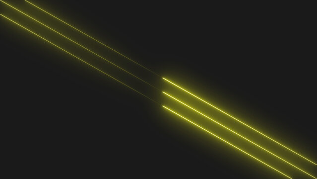 Abstract yellow light lines with glowing dots on a dark background showing a digital pattern of diagonal stripes for modern technology and futuristic design concepts