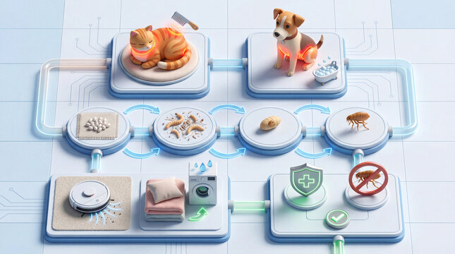 Pet care concept during animal rescue in veterinary clinic, detailed digital animal illustration showing animal behavior, responsible care, wellbeing, humane values, education, modern lifestyle