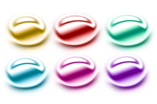 Realistic colorful water drops set isolated on transparent background