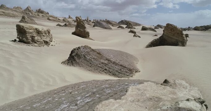 Aerial view of yardang landform landscape in the west of China