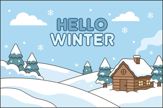 Hello Winter Illustration
