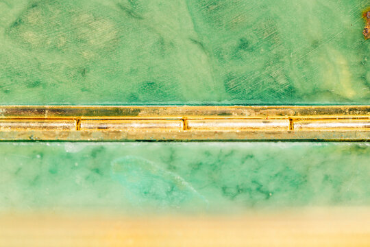 old green tinted marble box with gold hinge