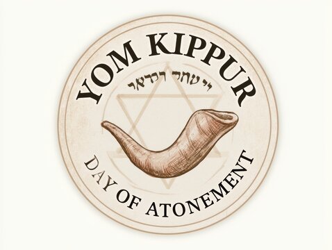 Yom kippur shofar ram horn symbol for day of atonement