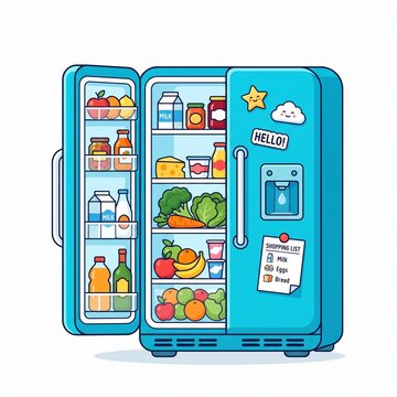 Cute cartoon refrigerator