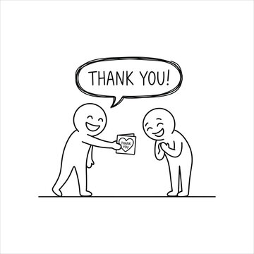 Friendly Cartoon Characters Sharing a Thank You Message