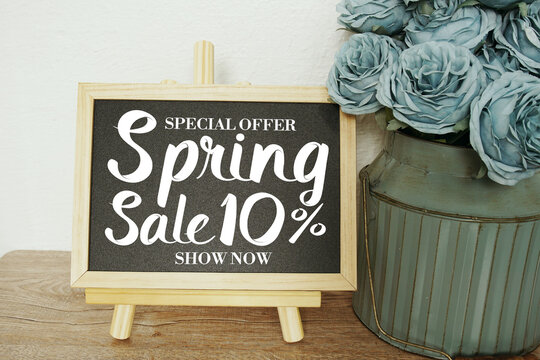 Spring Sale 10% off Special Offer Promotion Offer Discount Retail Shopping Concept