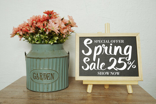 Spring Sale 25% Off Special Offer Promotion Offer Discount Retail Shopping Concept