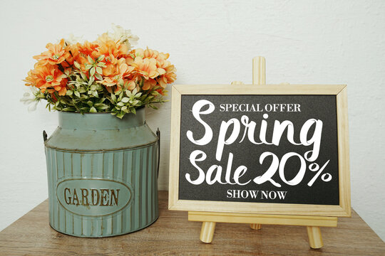 Spring Sale 20% Off Special Offer Promotion Offer Discount Retail Shopping Concept