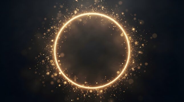 Stunning Cosmic Ring Illuminating the Vast Darkness of Space with Glowing Particles and Nebulous Surroundings
