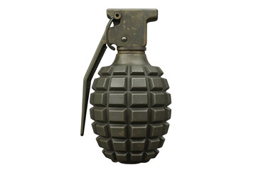 Fototapeta premium Military hand grenade with safety lever and textured body