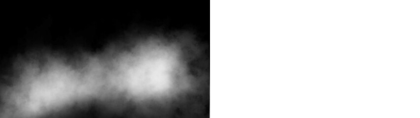 Fototapeta premium Ground Fog Overlay, dense low lying fog mist on transparent background, realistic bottom haze smoke layer for horror movie scenes, landscape compositing and atmospheric design