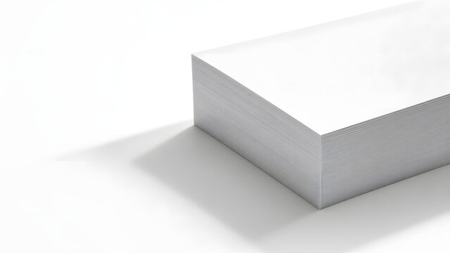 Stack of white paper sheets on a clean surface