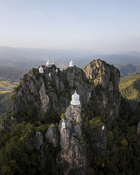 Aerial view, Wat Chaloem Phra Kiat Phrachomklao Rachanusorn Temple, Lampang, Thailand