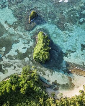 Coastal area, drone shot, Escudo de Veraguas, Panama