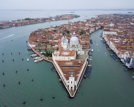 Santa Maria della Salute, aerial view, Venice, Italy
