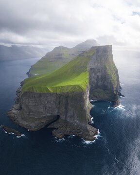 Aerial view, Kalsoy Lighthouse, Kalsoy, Faroe Islands
