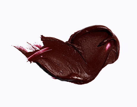 dark red burgundy plum lipstick smear, cosmetics beauty product texture, liquid blush, lipstick, lip gloss swatch