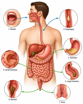 Human Digestive System Educational Diagram