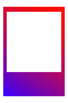 Red and purple gradient Polaroid-style photo frame PNG, ombre instant camera border sticker. Social media  photo overlays, digital scrapbooking, stories, invitations and creative graphic design 