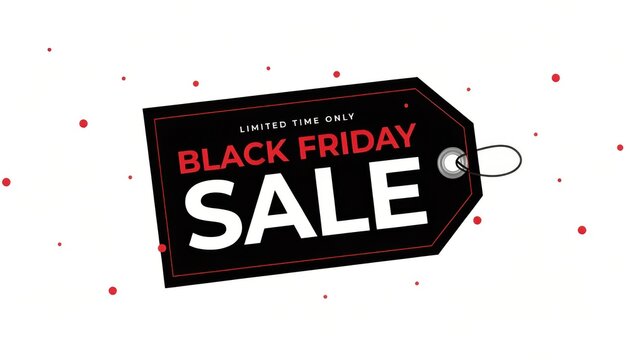 Black Friday sale tag limited time offer graphic design.
