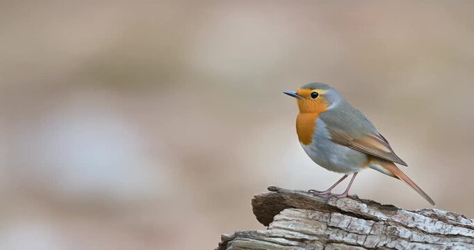 Eastern bluebird perched on weathered wooden post in soft natural light