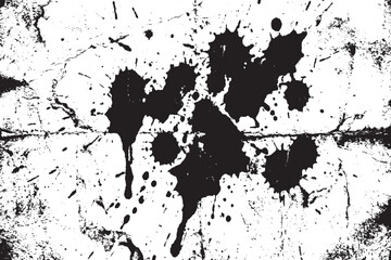 Obraz premium Black and White Ink Splatter Grunge Texture Background