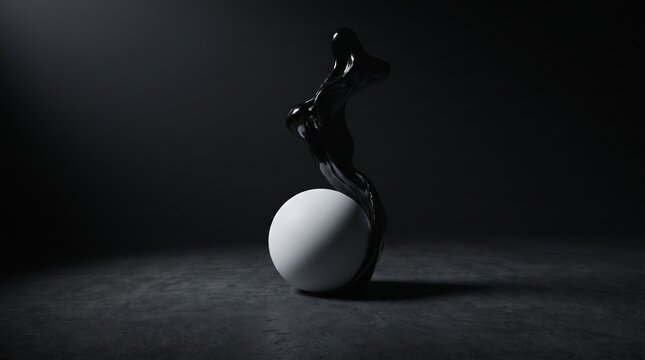 Black Spirit Rising Halloween Concept in Minimal 3D Art