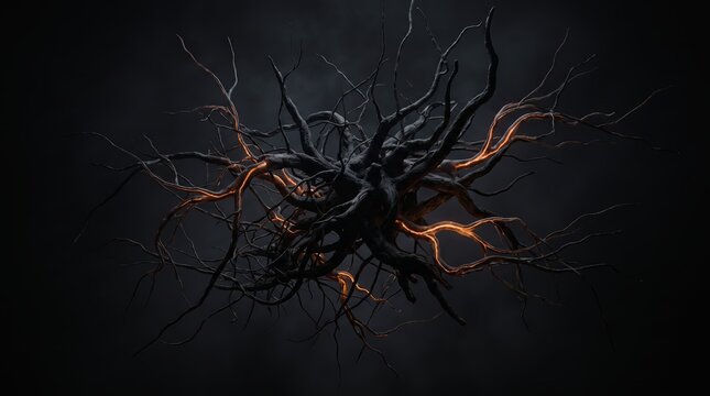 Twisted Haunted Roots Halloween Concept in Dark 3D Art