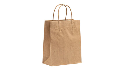 Empty brown paper shopping bag with handles standing upright © Mustafa Stock