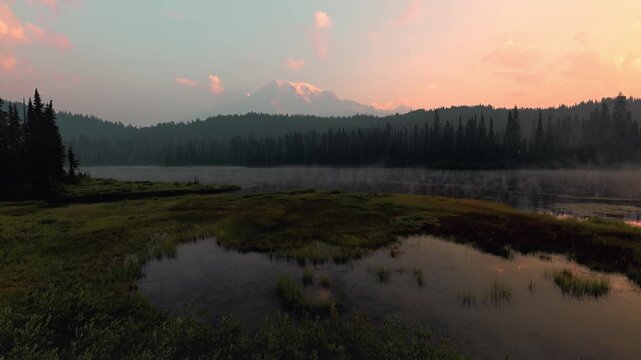 Cinematic 4K Mount Rainier Timelapse at Sunrise