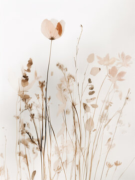 Delicate watercolor botanical digital paper floral background 