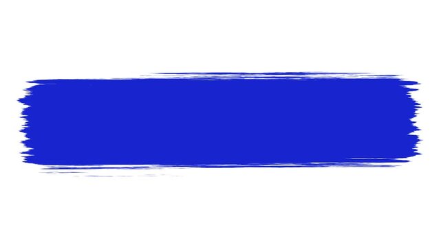 Blue paint brush stroke on white background, vibrant acrylic smear for artistic lower thirds, textured cobalt ink banner for graphic design
