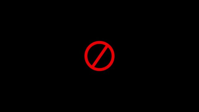 Red sign stop, cross, x, ban, cancel, prohibited icon animation on white background. Motion graphics of danger sign. stop or no entry forbidden red circle.