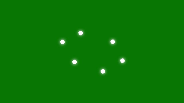 Twinkling stars night sky shine animation, blinking white cartoon stars, doodle flat vector style, blinking stars Chroma key effects, 2D light animation on green screen background.