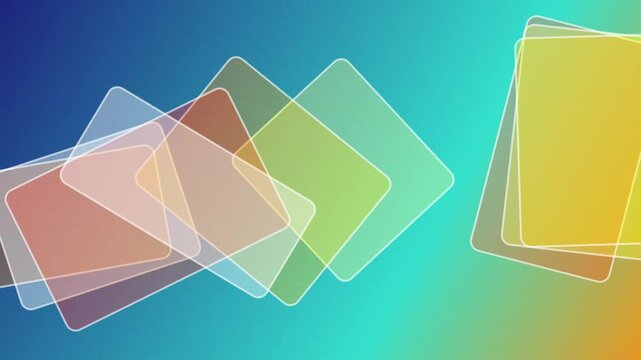 Abstract Glassmorphism Motion Graphics Featuring Floating Translucent Rectangular Plates Over
