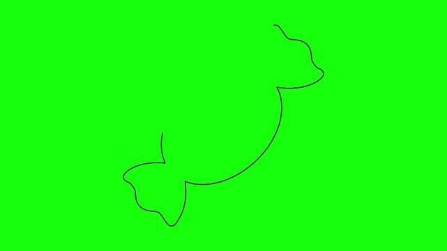 Minimalist candy outline drawing animation on green screen background for sweet food design projects.